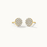 Round Pave Diamond Earrings, 14K Gold Vermeil, 1/2 ct Lab Grown Diamond-3