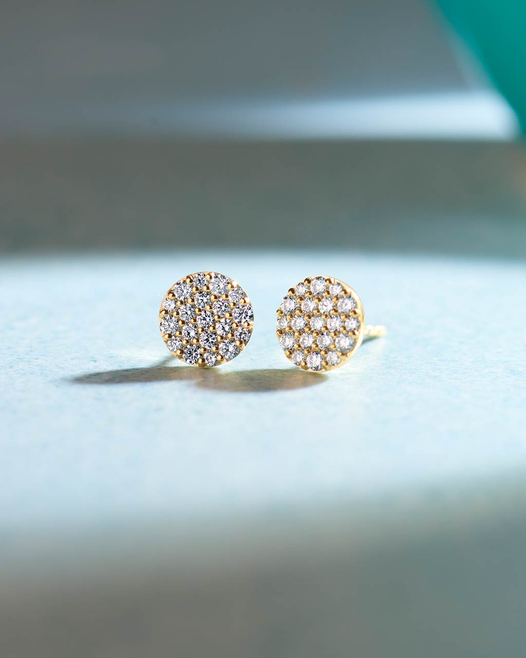 Round Pave Diamond Earrings, 14K Gold Vermeil, 1/2 ct Lab Grown Diamond-6