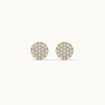 Round Pave Diamond Earrings, 14K Gold Vermeil, 1/2 ct Lab Grown Diamond-8