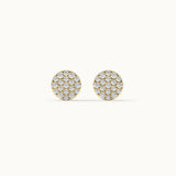 Round Pave Diamond Earrings, 14K Gold Vermeil, 1/2 ct Lab Grown Diamond-8