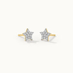 Star Pave Diamond Earrings, 14K Gold Vermeil, 1/4 ct Lab Grown Diamond-3