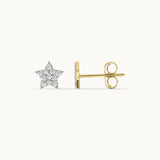 Star Pave Diamond Earrings, 14K Solid Gold, 1/4 ct Lab Grown Diamond-6