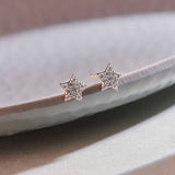 Star Pave Diamond Earrings, 14K Solid Gold, 1/4 ct Lab Grown Diamond-5