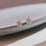 Star Pave Diamond Earrings, 14K Gold Vermeil, 1/4 ct Lab Grown Diamond-5