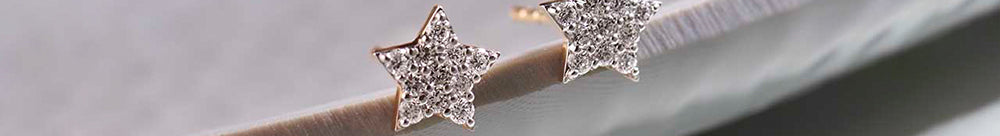 Star Pave Diamond Earrings, 14K Solid Gold, 1/4 ct Lab Grown Diamond-1