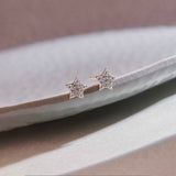 Star Pave Diamond Earrings, 14K Solid Gold, 1/4 ct Lab Grown Diamond-1