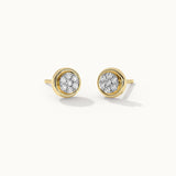 Round Bezel Diamond Earrings, 14K Gold Vermeil, 1/5 ct Lab Grown Diamond-3