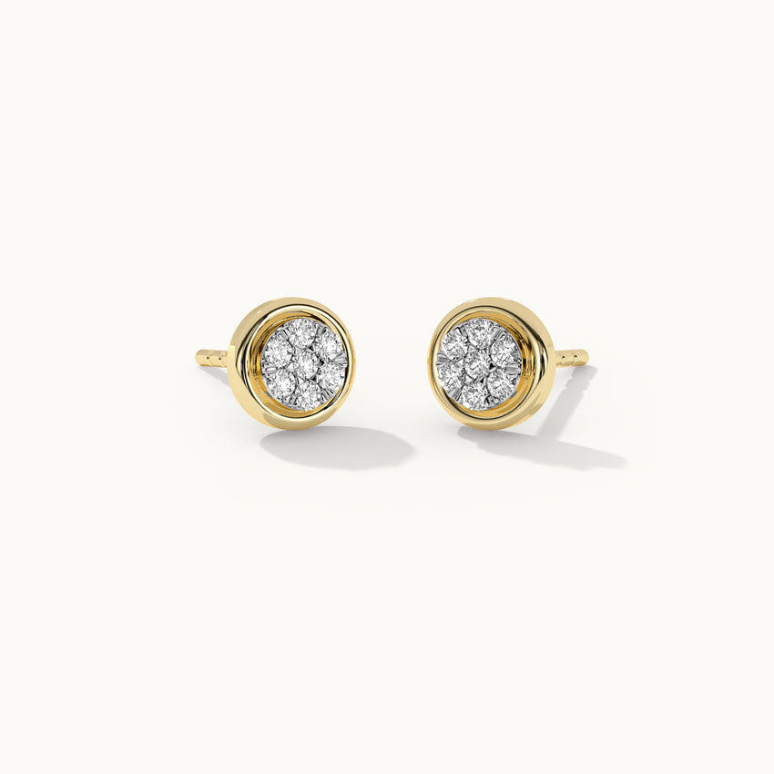 Round Bezel Diamond Earrings, 14K Gold Vermeil, 1/5 ct Lab Grown Diamond-3