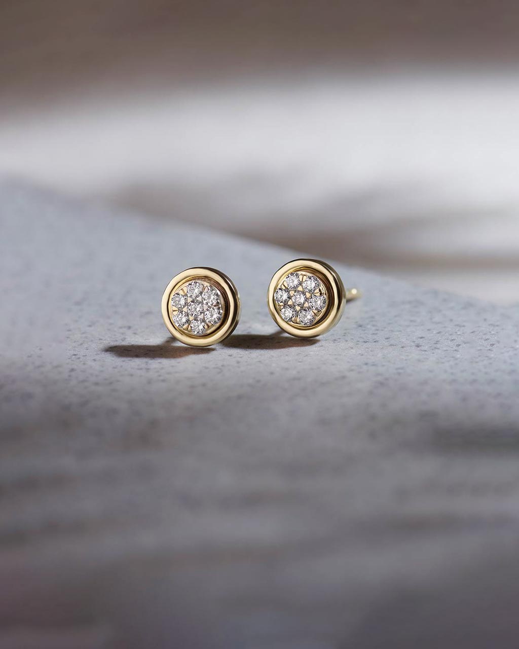 Round Bezel Diamond Earrings, 14K Gold Vermeil, 1/5 ct Lab Grown Diamond-5