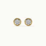 Round Bezel Diamond Earrings, 14K Gold Vermeil, 1/5 ct Lab Grown Diamond-7