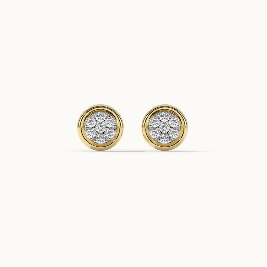 Round Bezel Diamond Earrings