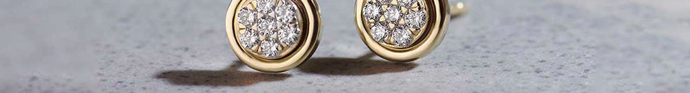 Round Bezel Diamond Earrings, 14K Solid Gold, 1/5 ct Lab Grown Diamond-1