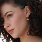 Shamrock Diamond Earrings, 14K Gold Vermeil, 1/6 ct Lab Grown Diamond-3