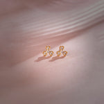 Shamrock Diamond Earrings, 14K Solid Gold, 1/6 ct Lab Grown Diamond-1