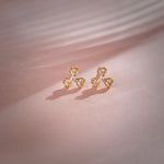 Shamrock Diamond Earrings, 14K Gold Vermeil, 1/6 ct Lab Grown Diamond-6