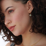 Shamrock Diamond Earrings, 14K Solid Gold, 1/6 ct Lab Grown Diamond-7