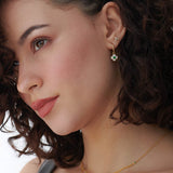 Shamrock Diamond Earrings, 14K Solid Gold, 1/6 ct Lab Grown Diamond-7
