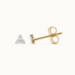 Triad Small Diamond Earrings, 14K Gold Vermeil, 1/8 ct Lab Grown Diamond-1