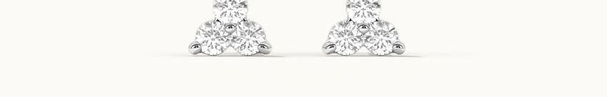 Triad Small Diamond Earrings, 14K Gold Vermeil, 1/8 ct Lab Grown Diamond-2