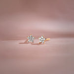 Star Diamond Earrings, 14K Gold Vermeil, 1/10 ct Lab Grown Diamond-1