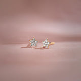 Star Diamond Earrings, 14K Gold Vermeil, 1/10 ct Lab Grown Diamond-1