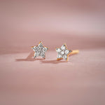 Star Diamond Earrings, 14K Gold Vermeil, 1/10 ct Lab Grown Diamond-4