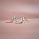 Star Diamond Earrings, 14K Gold Vermeil, 1/10 ct Lab Grown Diamond-4