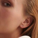 Star Diamond Earrings, 14K Solid Gold, 1/10 ct Lab Grown Diamond-3
