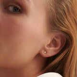 Star Diamond Earrings, 14K Solid Gold, 1/10 ct Lab Grown Diamond-3