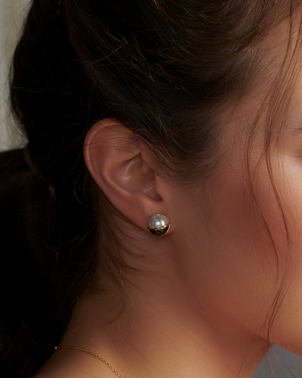 Harmony Pearl Earrings, 14K Solid Gold-2