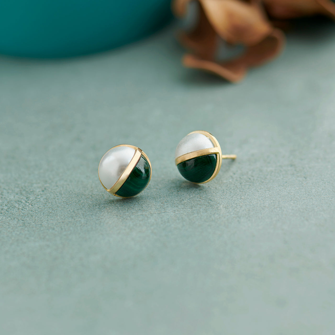Harmony Pearl Earrings, 14K Solid Gold-1