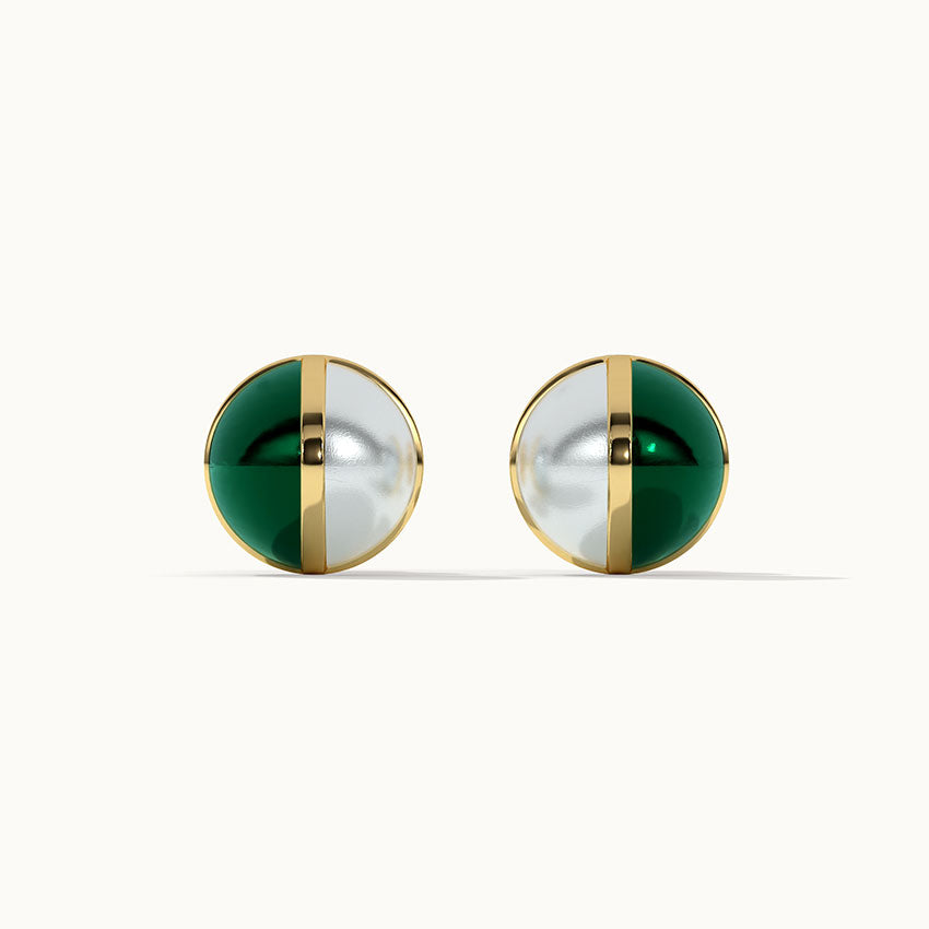 Harmony Pearl Earrings, 14K Solid Gold-7