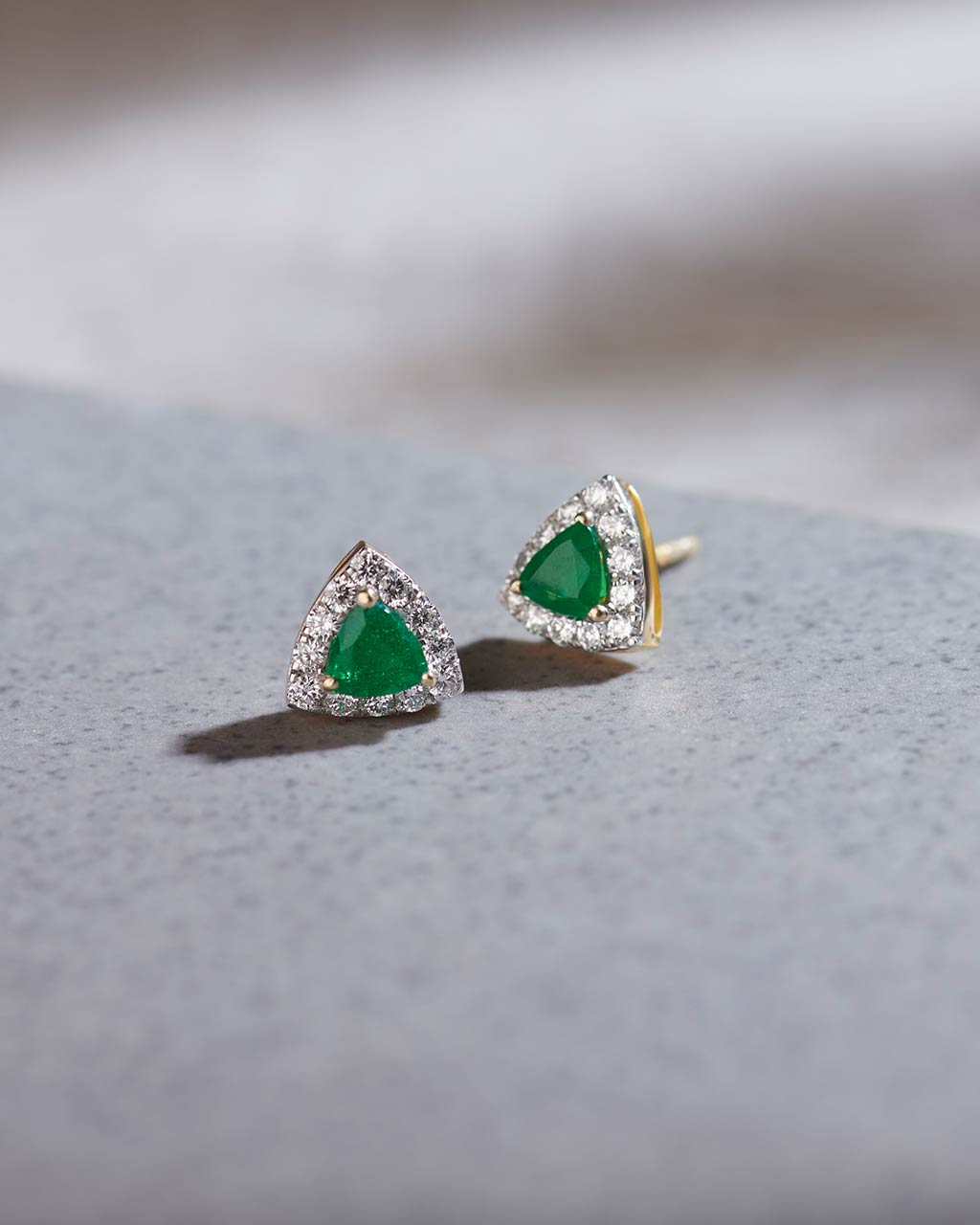 Trillion Small Diamond Earrings, 14K Gold Vermeil, 1/3 ct Lab Grown Diamond-6
