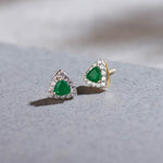 Trillion Small Diamond Earrings, 14K Gold Vermeil, 1/3 ct Lab Grown Diamond-6