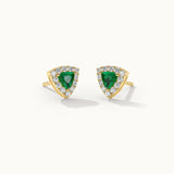 Trillion Small Diamond Earrings, 14K Gold Vermeil, 1/3 ct Lab Grown Diamond-3