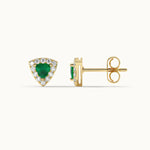 Trillion Small Diamond Earrings, 14K Gold Vermeil, 1/3 ct Lab Grown Diamond-7