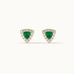 Trillion Small Diamond Earrings, 14K Gold Vermeil, 1/3 ct Lab Grown Diamond-8