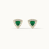 Trillion Small Diamond Earrings, 14K Gold Vermeil, 1/3 ct Lab Grown Diamond-8