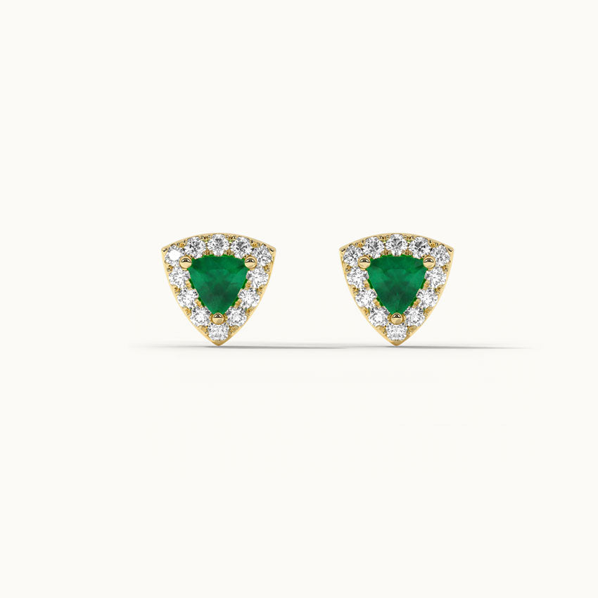 Trillion Small Diamond Earrings, 14K Gold Vermeil, 1/3 ct Lab Grown Diamond-8