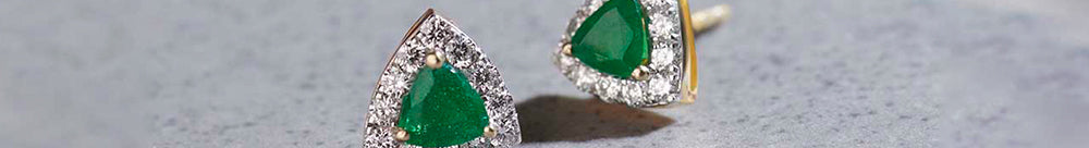 Trillion Small Diamond Earrings, 14K Solid Gold, 1/3 ct Lab Grown Diamond-1