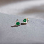 Trillion Small Diamond Earrings, 14K Solid Gold, 1/3 ct Lab Grown Diamond-1