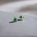 Trillion Small Diamond Earrings, 14K Gold Vermeil, 1/3 ct Lab Grown Diamond-1