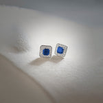 Geometric Diamond Earrings, 14K Solid Gold, 1/6 ct Lab Grown Diamond-1