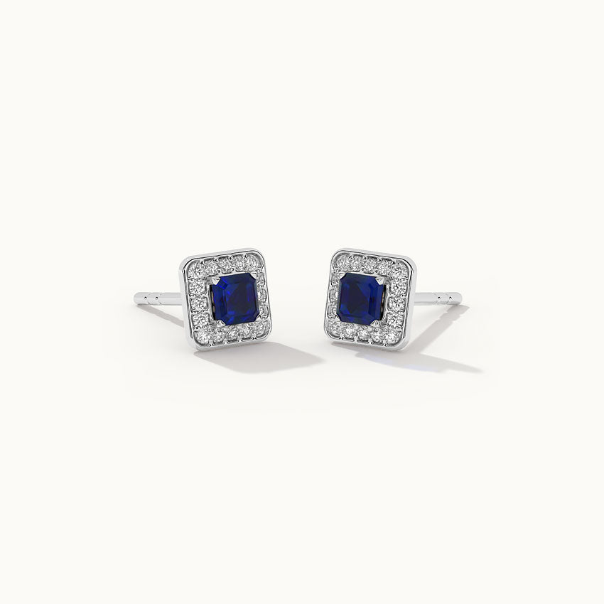 Geometric Diamond Earrings, Sterling Silver, 1/6 ct Lab Grown Diamond-4