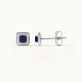 Geometric Diamond Earrings, Sterling Silver, 1/6 ct Lab Grown Diamond-6