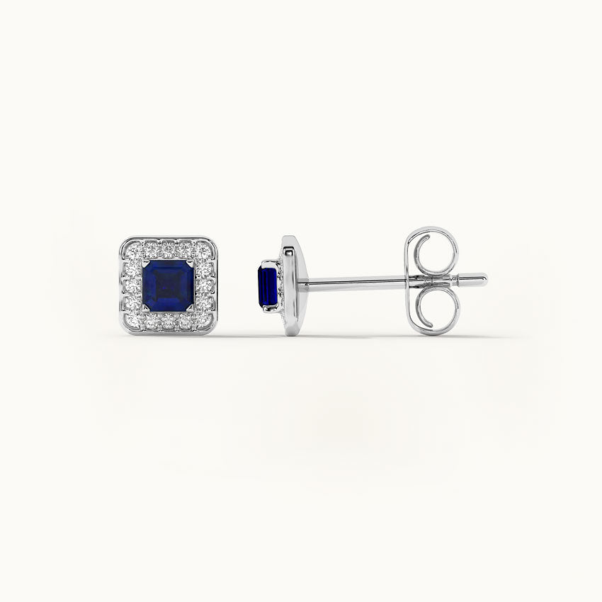 Geometric Diamond Earrings, Sterling Silver, 1/6 ct Lab Grown Diamond-6