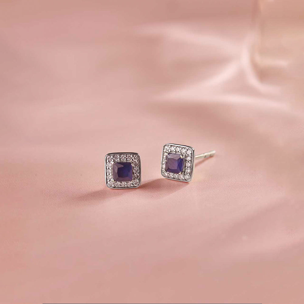 Geometric Diamond Earrings, Sterling Silver, 1/6 ct Lab Grown Diamond-2