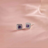 Geometric Diamond Earrings, Sterling Silver, 1/6 ct Lab Grown Diamond-2
