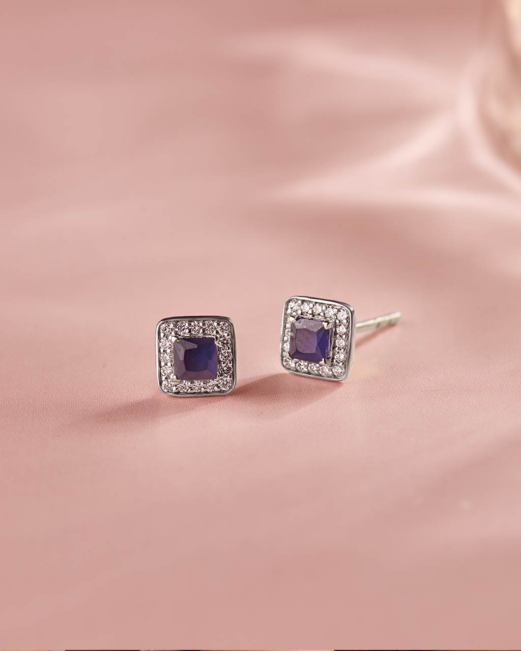 Geometric Diamond Earrings, Sterling Silver, 1/6 ct Lab Grown Diamond-5