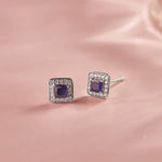 Geometric Diamond Earrings, Sterling Silver, 1/6 ct Lab Grown Diamond-5